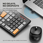 Portronics Key7 Combo Mouse Combo Set with 2.4Ghz, 1200 DPI Wireless Standard Laptop Keyboard Compatible with Desktop, Laptop, Mac Key7 Combo  (Black, Orange) - Image 3