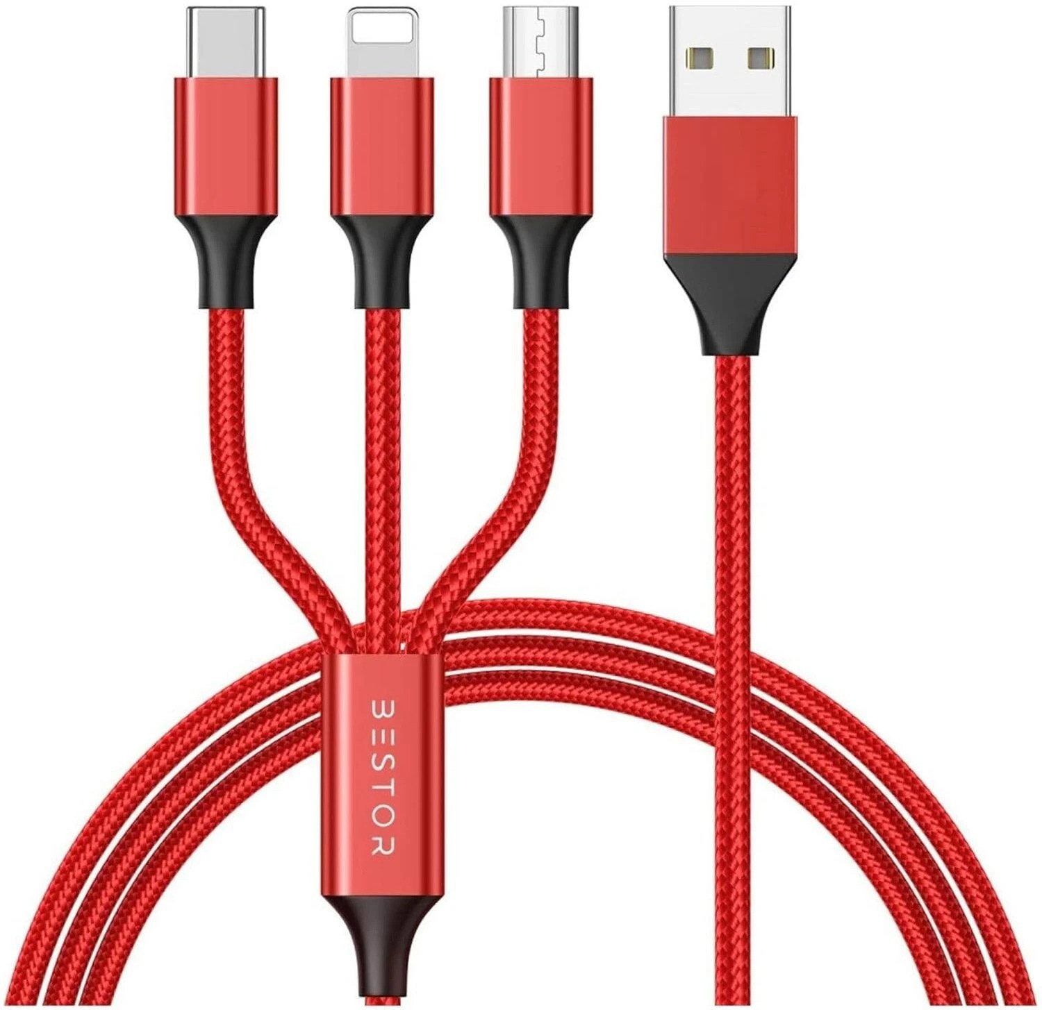 multi-charging-cable-4ft-3-in-1-nylon-braided-multiple-fast-for-original-imahejxdycf6gjmt.jpeg RPMSD Micro USB Cable 2 A 1.2 m 3in1 Multiple USB Data Cable Charging with USB, Type C, Lightning Fast Charging (Compatible with All Android Devices, All Lightning Devices, White, One Cable) - Image 1