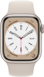 Apple Watch Series 8, 41mm GPS + Cellular ECG app, Temperature sensor, Crash Detection  (Starlight Sport Strap, Regular) - Image 2