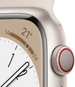 Apple Watch Series 8, 41mm GPS + Cellular ECG app, Temperature sensor, Crash Detection  (Starlight Sport Strap, Regular) - Image 3