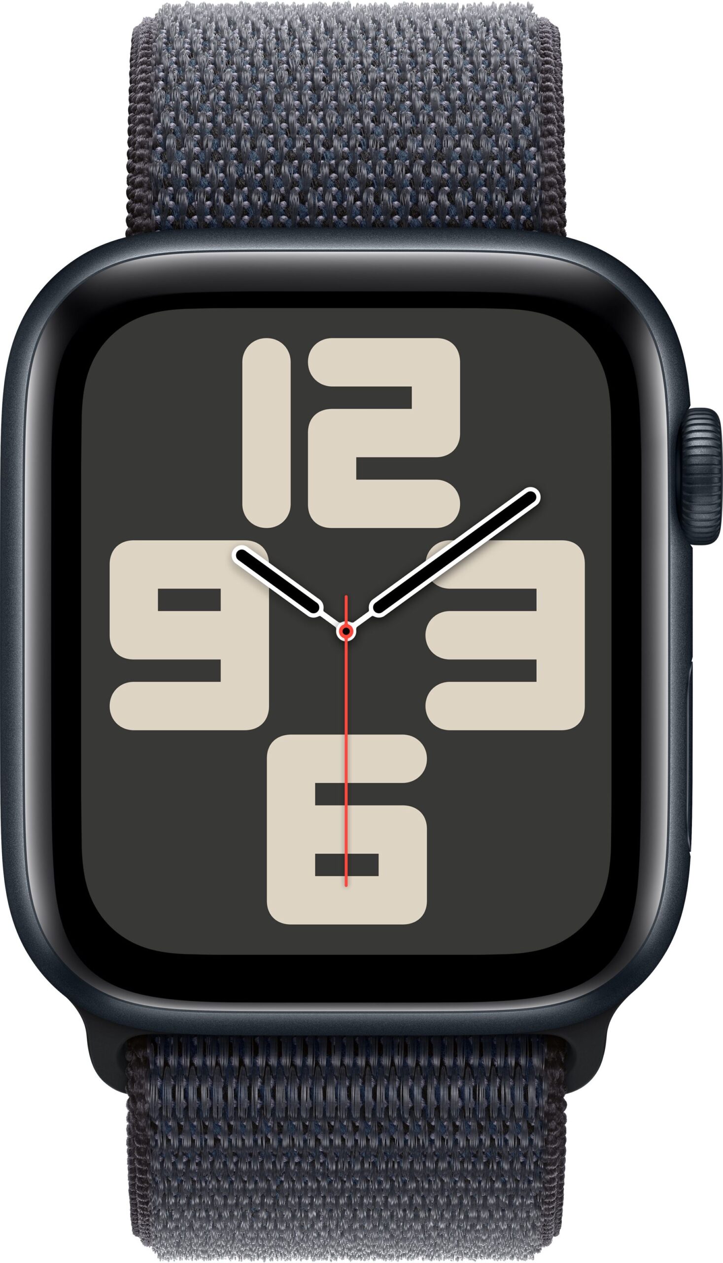 original-imah4jmyhu6hwy5m-scaled-1.jpeg Apple Watch SE 2 GPS 44mm (2nd Gen) Midnight Aluminium with Ink Sport Loop (Ink Strap, Free Size) - Image 1