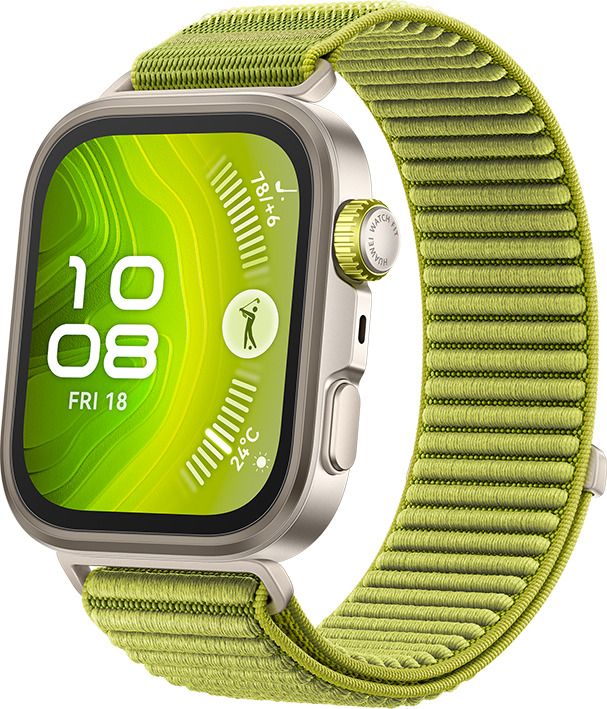 Huawei Watch Fit 4Pro, Titanium Body, Free dive, 100+ Sports mode, GPS, 10 Days Battery Smartwatch  (Green Strap, Free Size)