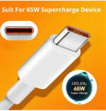 MATSV USB Type C Cable 6.5 A 1 m original SUPER DART|SUPER VOOC|DART Fast Charging Cable 65W  (Compatible with Android phones, oppo, realme, narzo, OnePlus, White, One Cable) - Image 3